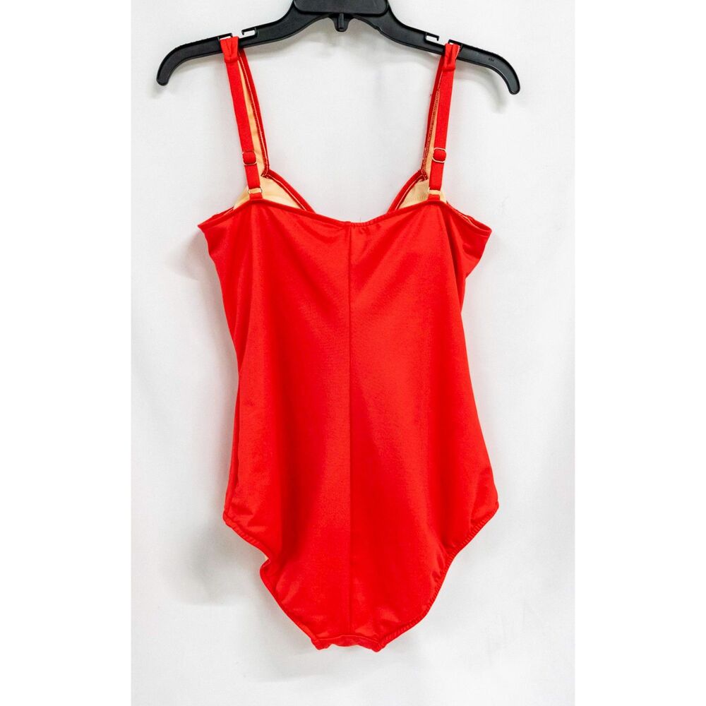 Miraclesuit Sweetheart Ruched Flattering Red One Piece Swimsuit Bathing Suit 16 - Picture 2 of 9